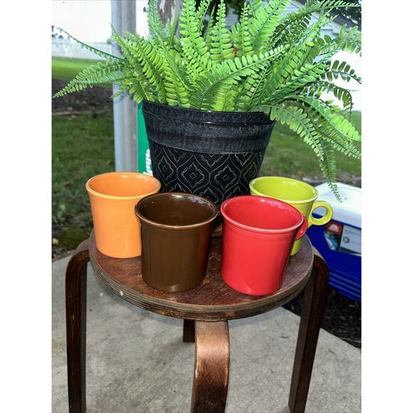 Fiesta Fiestaware (Lot of‎ 4) Ring Handle Mugs. No Nicks. Perfect HLC - Picture 1 of 12
